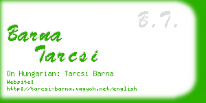 barna tarcsi business card